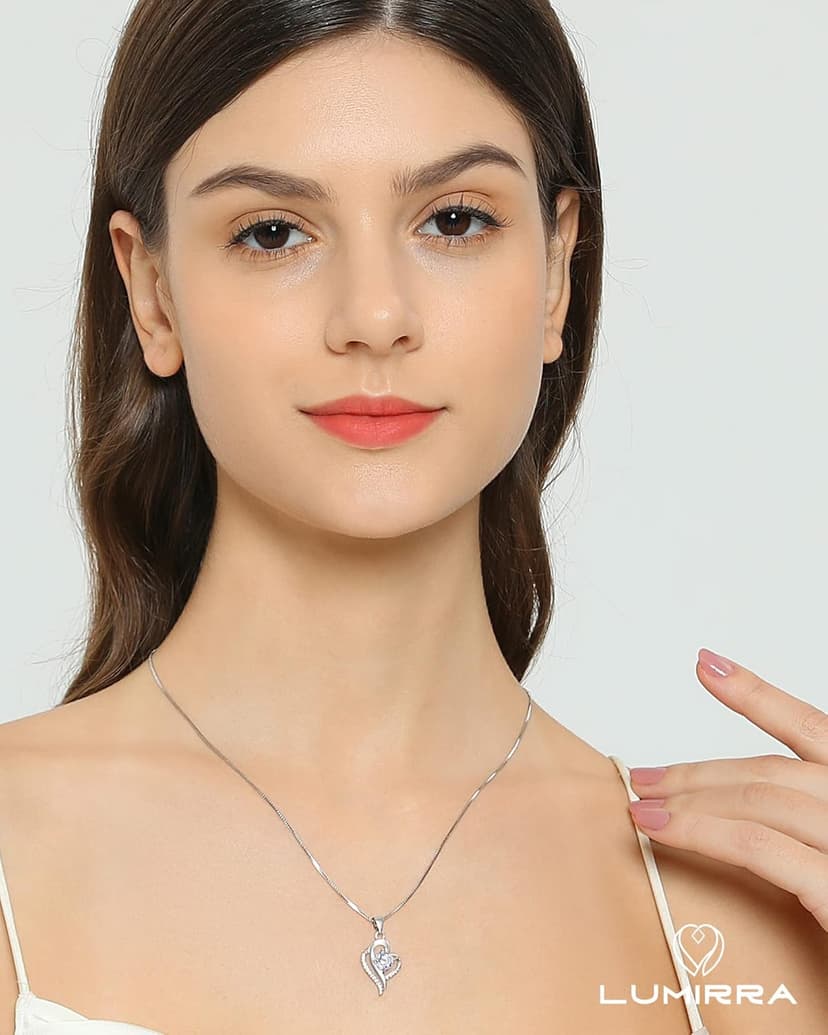 Wedding Anniversary Jewelry Gift for Wife from Husband, Wife Birthday Gift Idea, 1 Carat Moissanite Diamond Pendant Necklace in 925 Sterling Silver with 2 Chains, Romantic and Elegant Present for Her