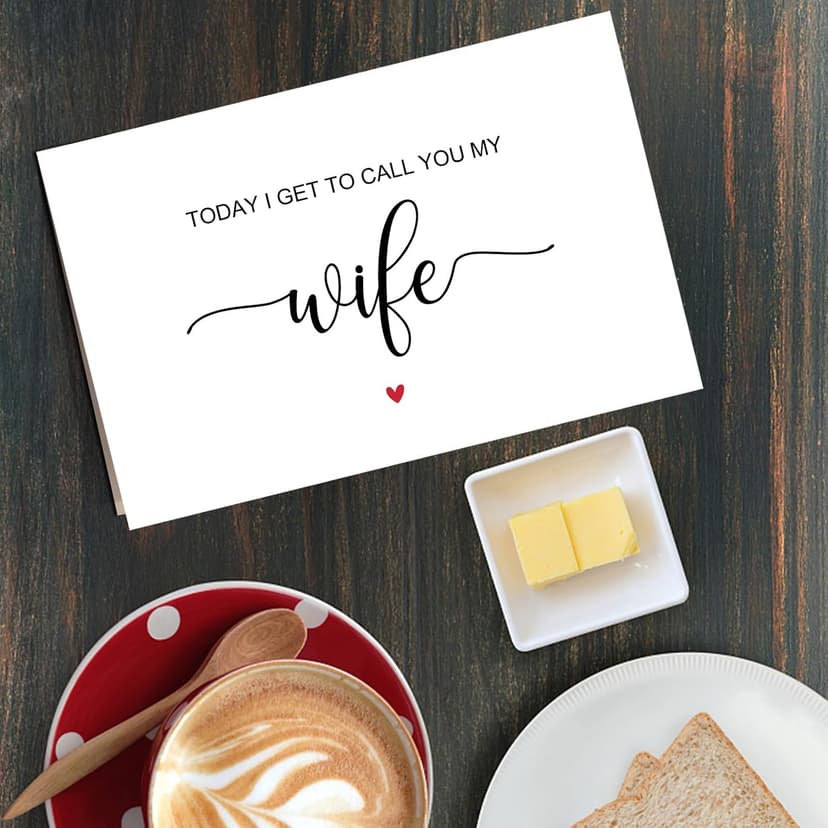 Qiliji Today I Get To Call You My Wife Wedding Day Card, To My Wife on Our Wedding Day Card, Wedding Day Vow Card for Bride, Bride Gift from Groom