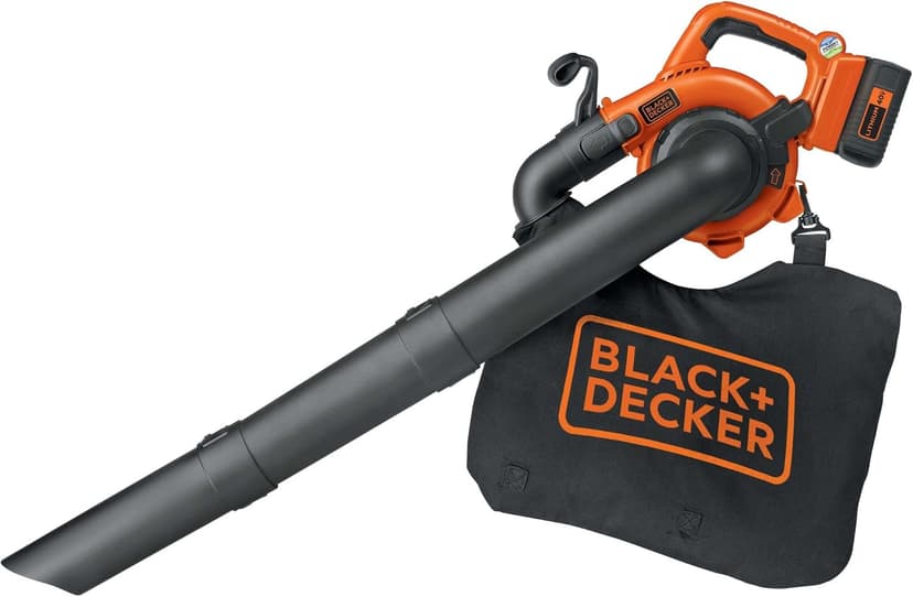 BLACK+DECKER Leaf Blower Cordless Leaf Vacuum and Mulcher Combo Kit, Battery and Charger Included, 40V 120 mph Air Speed, 6-Speed Dial, Built-in Scraper with Collection Bag (LSWV36)
