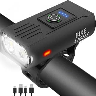Victoper Bike Light, High Lumens Super Bright Bicycle Lite, 6 Modes USB Rechargeable Bike Headlight Set, Waterproof Safety Bike Frontlight for Road, Mountain, Night Riding B0B4JCX6YN