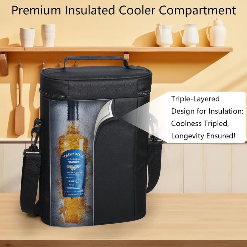 Hap Tim Wedding Gifts for Couples, Bridal Shower Gifts, Engagement Gifts for Newlyweds, Mr and Mrs gifts - Wine Cooler Bag Insulated Wine Carrier Tote with Tumblers, Bamboo Cheese Borad B0D8DR2S84