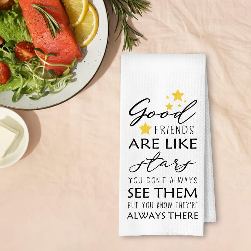 Good Friends are Like Stars Gifts Kitchen Towels, Friends Gifts Dish Tea Towels for Kitchen Decor, Friendship Gifts for Women Hand Towels for Bathroom, Best Friend Bestie BFF Gifts, 16x24in