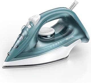 Sundu 1500W Clothes Iron, Steam Iron for Clothes - Ceramic Nonstick Soleplate for Fast Gliding, Self-Clean, Auto Shut-Off, 11.8oz Large Water Tank, Lightweight for Home & Travel Use, Green