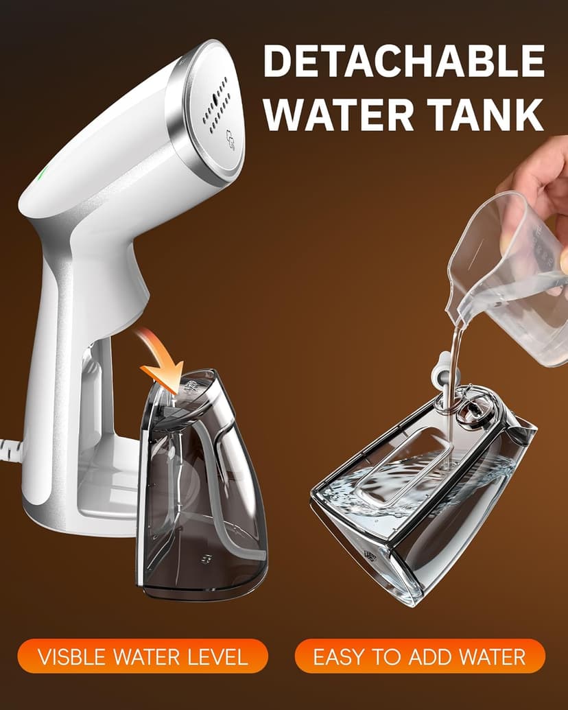 OGHom Steamer for Clothes, Portable Handheld Garment Wrinkle Remover, 1000W Fabric Steamer, Strong Penetrating Steam, for Home, Office (ONLY FOR 120V) -White