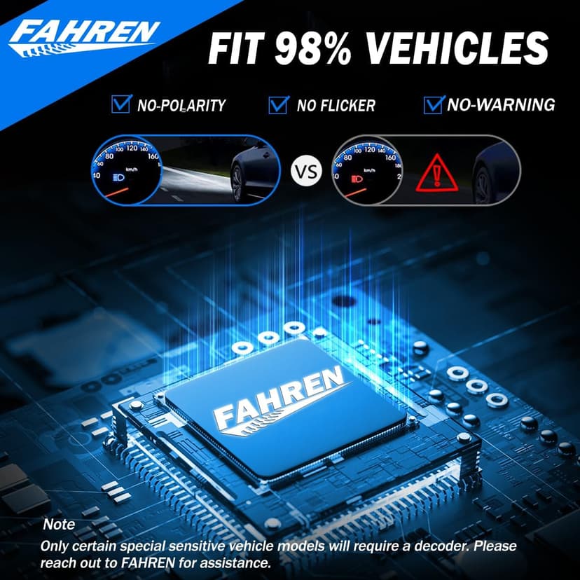 FAHREN H4 Light Bulb, 60000LM 1000% Super Brighter, Real 1:1 Size, 9003/HB2 for High Low Beam, 6500K Cool White, 70000Hrs Long Service Life with Cooling Fan, Plug and Play, Pack of 2