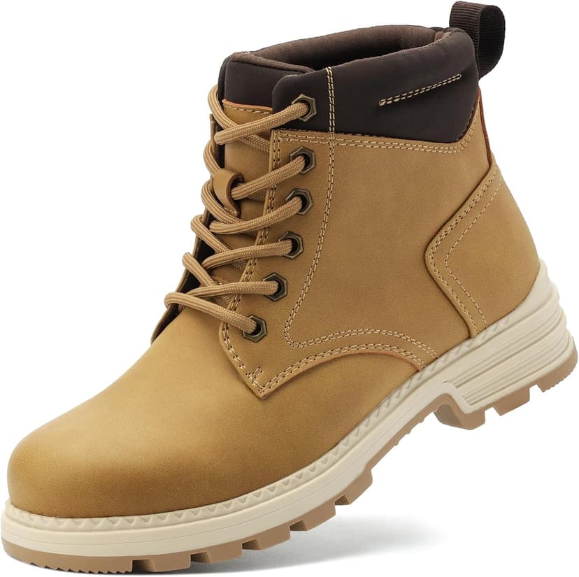 ANJOUFEMME Combat Hiking Boots for Women- Lace up Ankle Work Boots Lightweight Casual Winter Shoes for Backpacking Trekking Walking