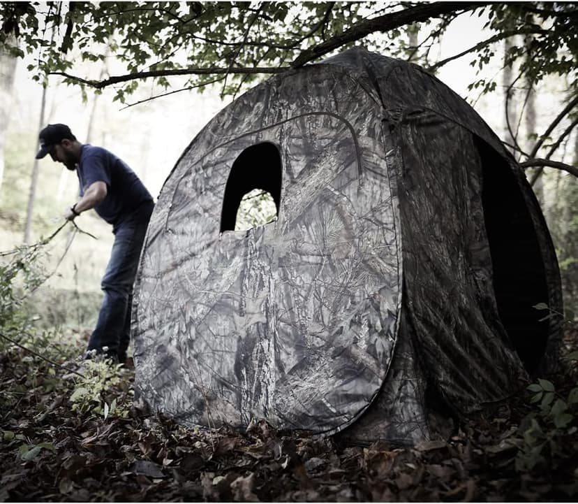 Ameristep Doghouse Run & Gun Hunting Blind | Lightweight 2 Person Ground Blind in Mossy Oak Break-Up Country, One Size
