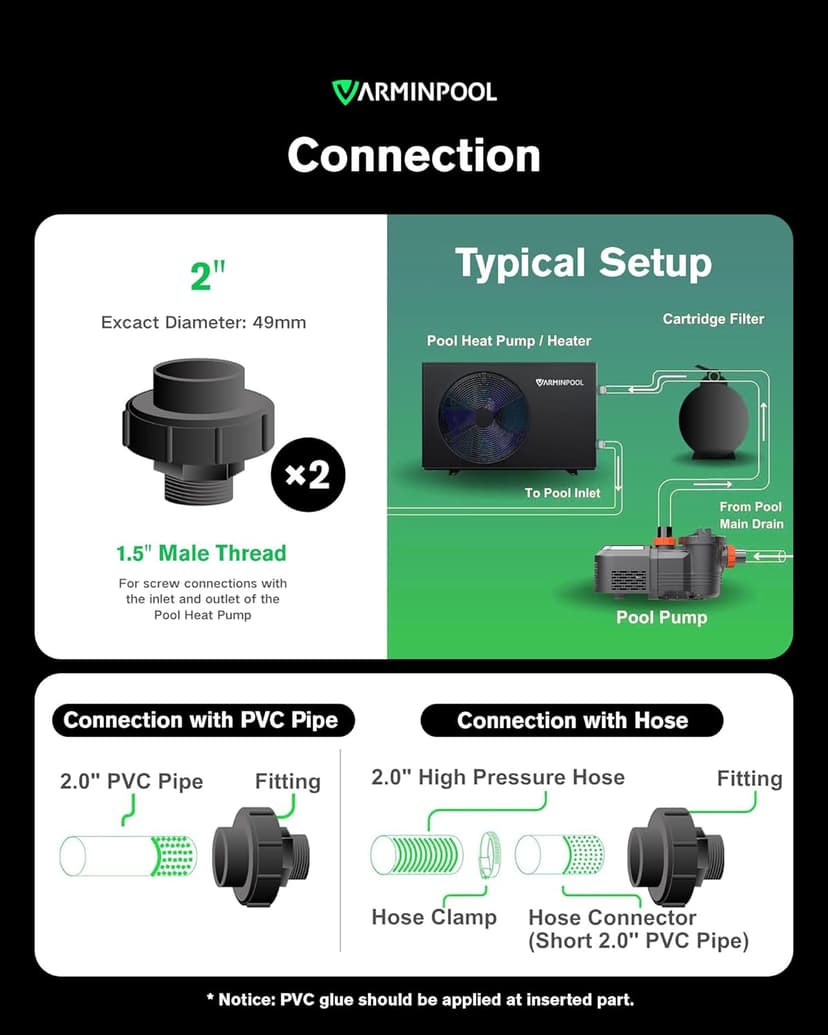 Electric Pool Heat Pump, 30,000 BTU Pool Heater, 8000 Gallons, WiFi Control, Titanium Heat Exchanger, Smart Inverter, for Above Ground and Inground Pools, 120V