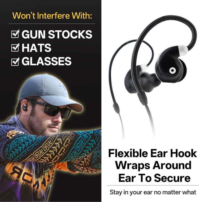 OPSMEN Bluetooth 5.4 in Ear Shooting Ear Protection, M200T Electronic Shooting Ear Buds Noise Cancelling & Sound Amplication Hearing Protection Earbuds