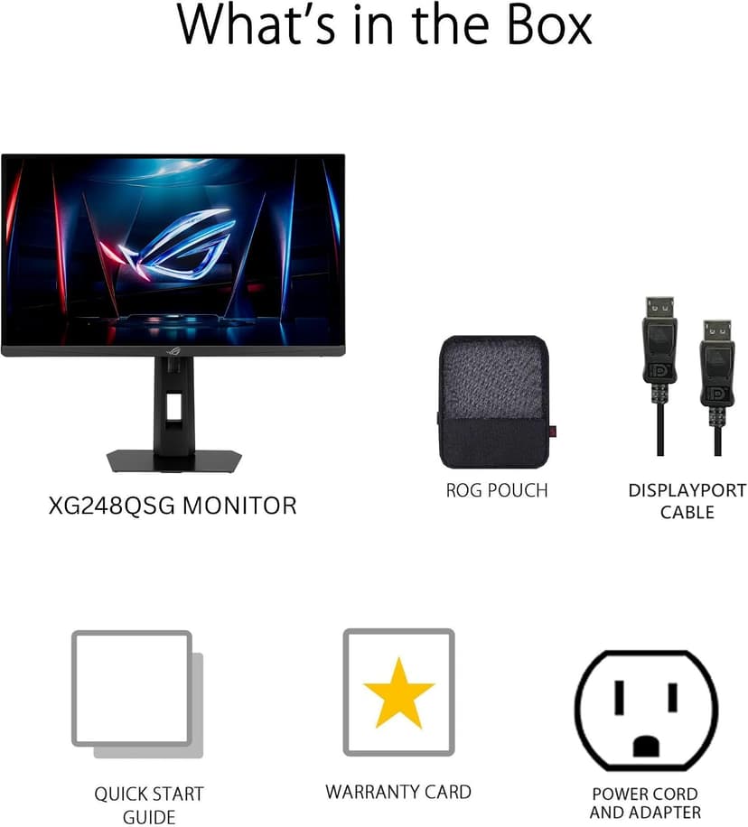 ASUS ROG Strix Ace 24” 1080P Esports Gaming Monitor (XG248QSG) - Full HD, Super TN Panel, 610Hz, 0.1ms, VRR, Low Input Lag, DisplayHDR400, Tripod Socket, HDMI 2.1, 3 yr Warranty