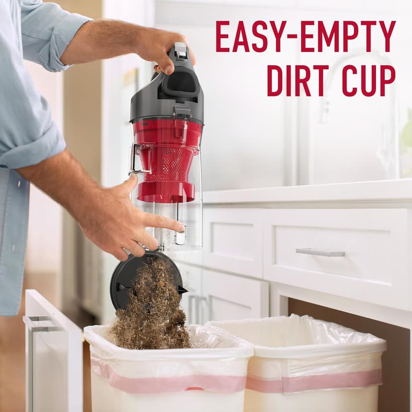 Hoover Rewind Pet Upright Bagless Vacuum Cleaner for Carpet and Hard Floors, Automatic Cord Rewind, Above Floor Cleaning Corded Vacuum Cleaners for Home Use, Gray