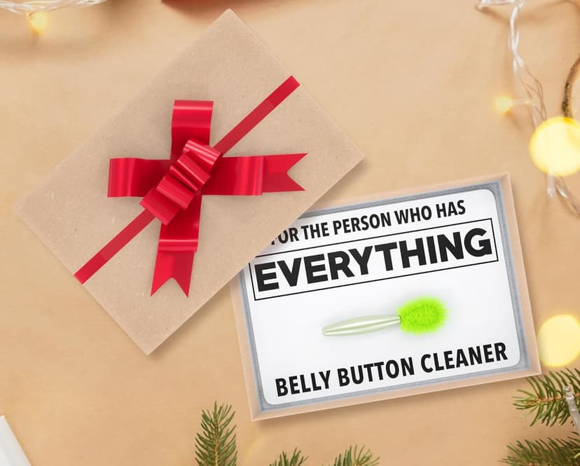 Funny Gifts Belly Button Lint Brush, Christmas Gag Gifts for Adults, Men, Women, Boyfriend, Husband, White Elephant, Secret Santa, Prank Gift for Person who has Everything (Green/Kraft)