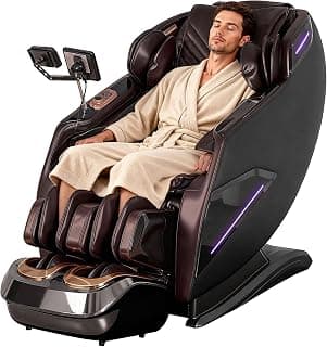4D Massage Chairs Full Body,Zero Gravity SL-Track Shiatsu Massage Chair Recliner,Core Heating,20 Massage Techniques,Deep Yoga Stretch,Foot Rollers, Ai Voice,Touch Screen,Wireless Charging