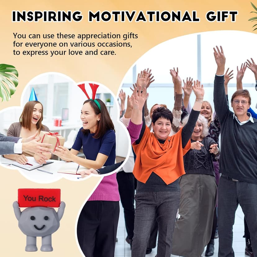 Tiny Figurines to Hide, Miniature Gifts with Motivational Quote, Birthday Encouragement Gifts for Coworker Staff Desk Decor Gejoy 25 Pcs Mini Rubber You Rock Toys You Rock Tiny Positive Figures B0DZCVB7QV