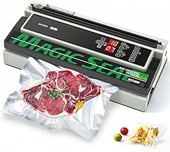 MAGIC SEAL 16'' Commercial Vacuum Sealer Machine, Meat Sealer Vacuum Packing Machine with Double Pump and Auto Cooling System, Sealing and Vacuum Time Control, Compatible with Mylar Bags