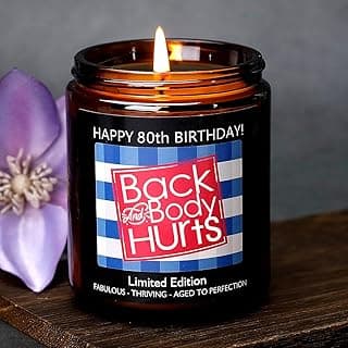 80th Birthday Gifts for Women, 80th Birthday Gifts for Men, Happy Decorations Scented Candles for Dad Mom Card Cake Topper Napkins Banner Balloons Party Best 80 Year Old Ideas