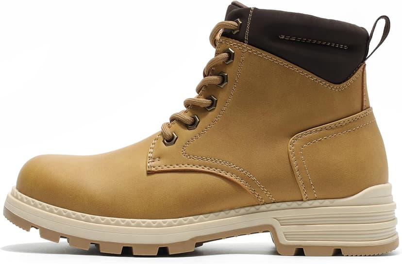 ANJOUFEMME Combat Hiking Boots for Women- Lace up Ankle Work Boots Lightweight Casual Winter Shoes for Backpacking Trekking Walking