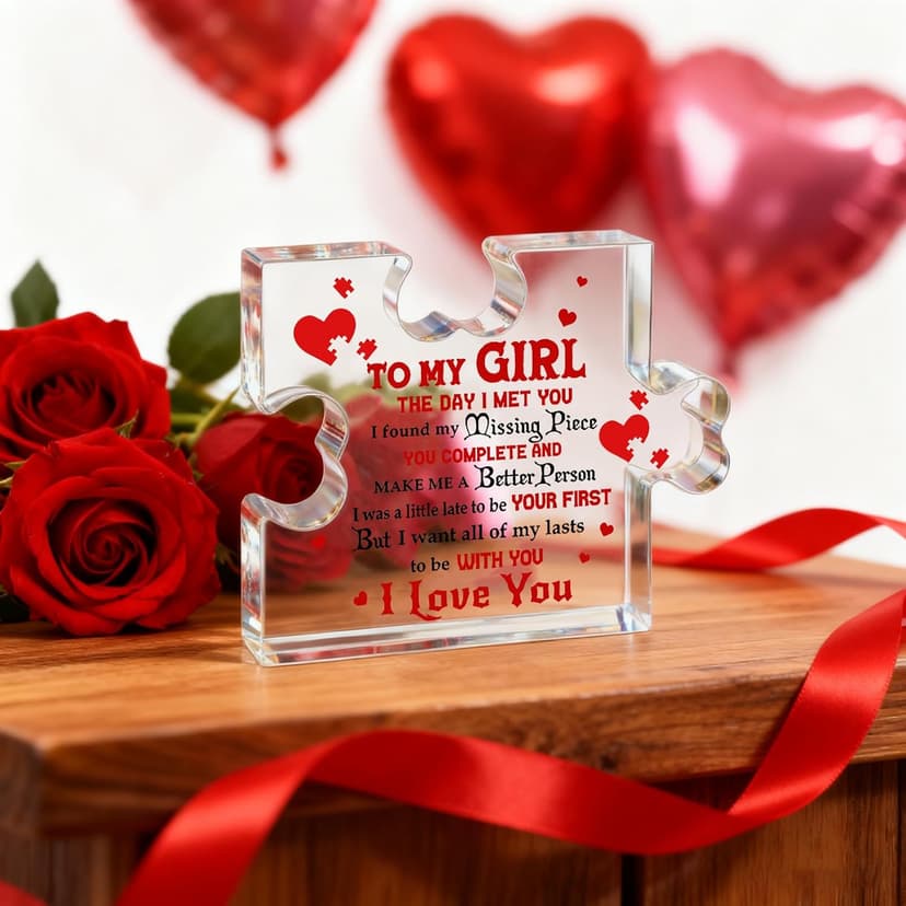 I Love My Gf, I Love My Girlfriend, Gf Gifts, Miss You, Gift for Gf, Valentines Day Gifts for Gf, Girlfriend Birthday Gift Ideas, Soulmate Gifts for Her, To My Girl Acrylic Block