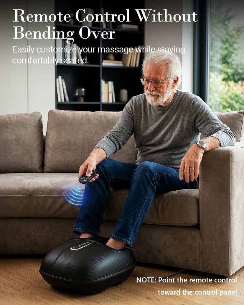 Shiatsu Foot Massager for Plantar Fasciitis with Heat & Remote Control, For Tired Feet, Seniors, Officer, Gifts for Women Men CuPiLo Foot Massager FSA Eligible HSA, 5 Compression Levels & Deep Kneading B0D25QHBS8