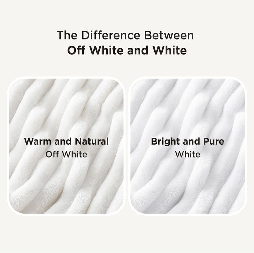 Bedsure GentleSoft White Throw Blanket for Couch - Cozy Blanket for Women, Cute Fleece Throws for Girls, Teacher Gifts Birthday Gifts for Women Men Mom, Room Home Dorm Decor, Off White, 50x60 Inches
