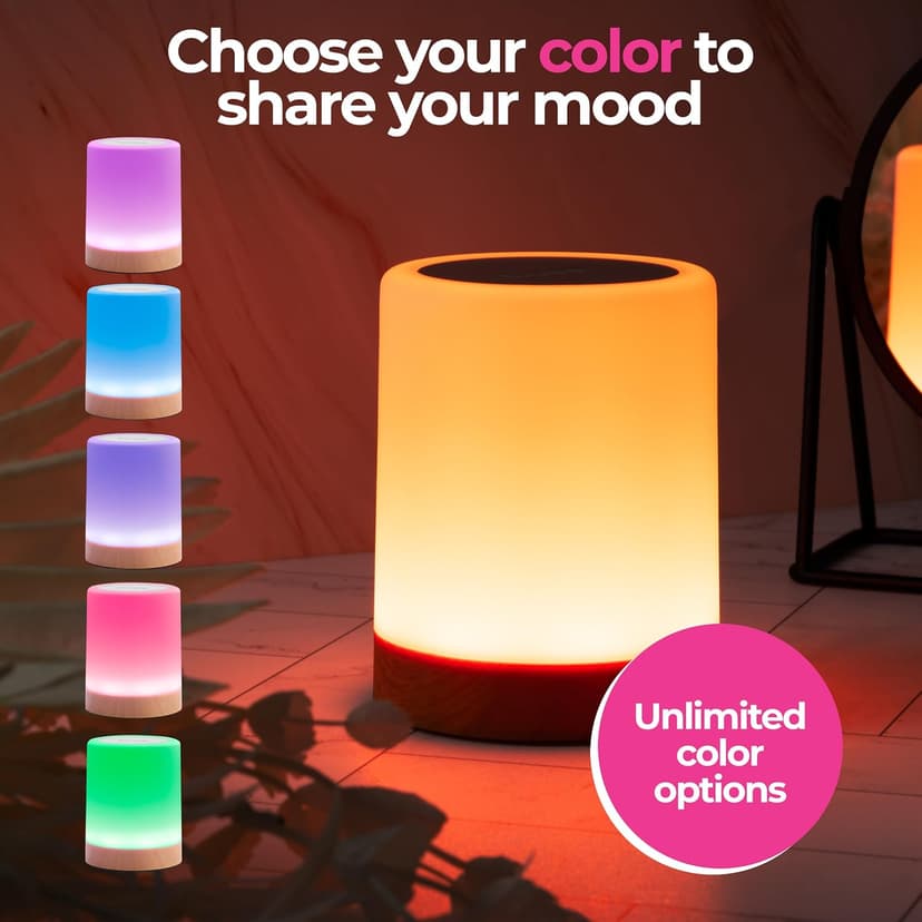 Friendship Lamps by LuvLink – No Subscription WiFi Touch Lamp for Long Distance Relationships, Couples, Friends & Family - Gift Ready (Set of Two)