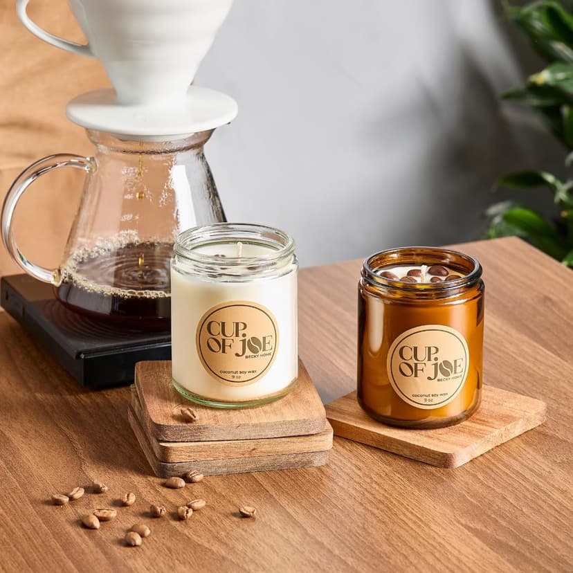 Coffee scented jar candle 9oz espresso aroma in amber glass for warm ambiance, long-lasting fragrance, and home décor. 9oz Coffee Scented Jar Candle, Espresso, Amber Glass, Home Fragrance Gift B0DJMPC42T