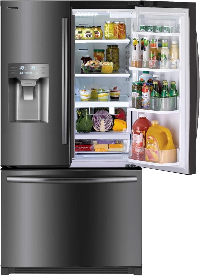 Winia WRFS26SUJE 25.5 Cu. Ft. French Door Dispenser Refrigerator With a Dual Ice Maker - Black Stainless Steel