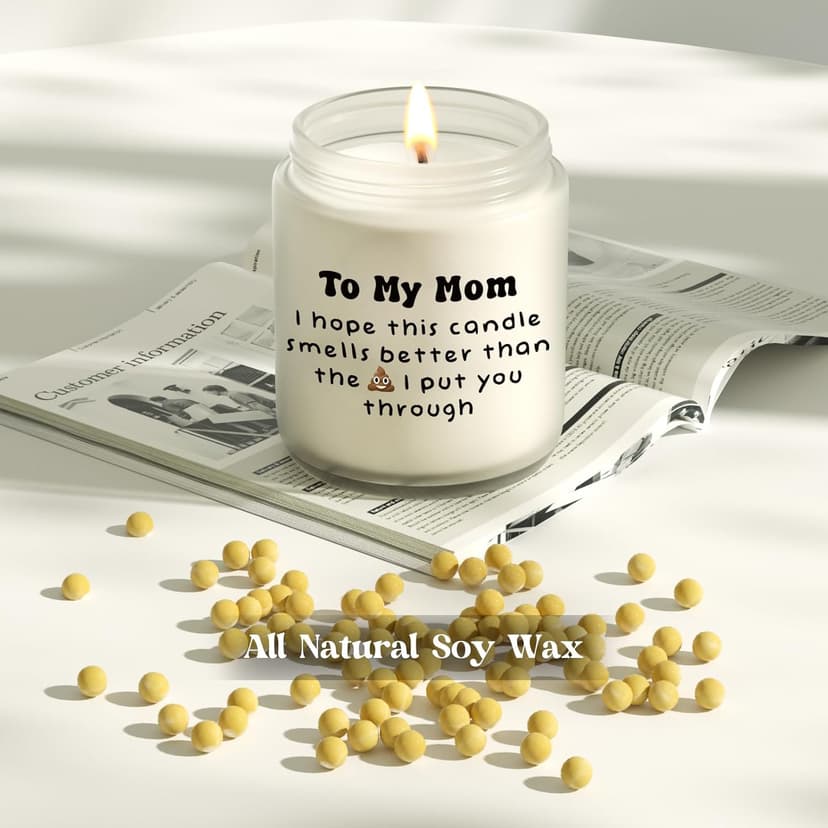 Lavender Scented Mom's Funny Christmas Candle