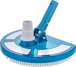 U.S. Pool Supply Weighted Pool Vacuum Head, Transparent Curved Half Moon Body - Swivel Connection, Pole Handle - for Above Ground & Inground Swimming Pools – Vinyl Liner Floor, Wall, Corner Cleaner