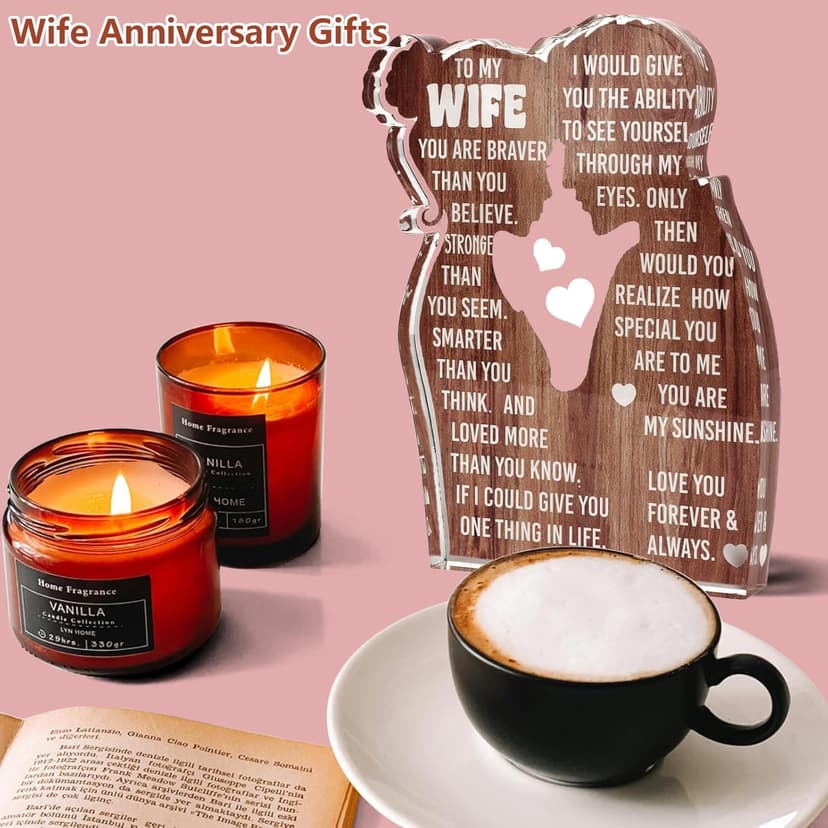 Wife Romantic Anniversary Wedding Gifts for Wife I Love My Wife Birthday Gift Ideas for Women Best Wife Present Gifts for Wife Anniversary Birthday Gifts Ideas to My Wife, Acrylic Sign B0DCBFFQ2X