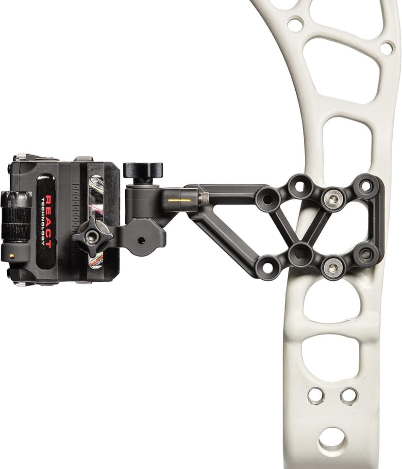 Trophy Ridge React H4 Bow Sight - 4 Pin Sight, Tool Less Windage and Elevation Adustability, 2nd Axis Leveling, Adjustable Click Light