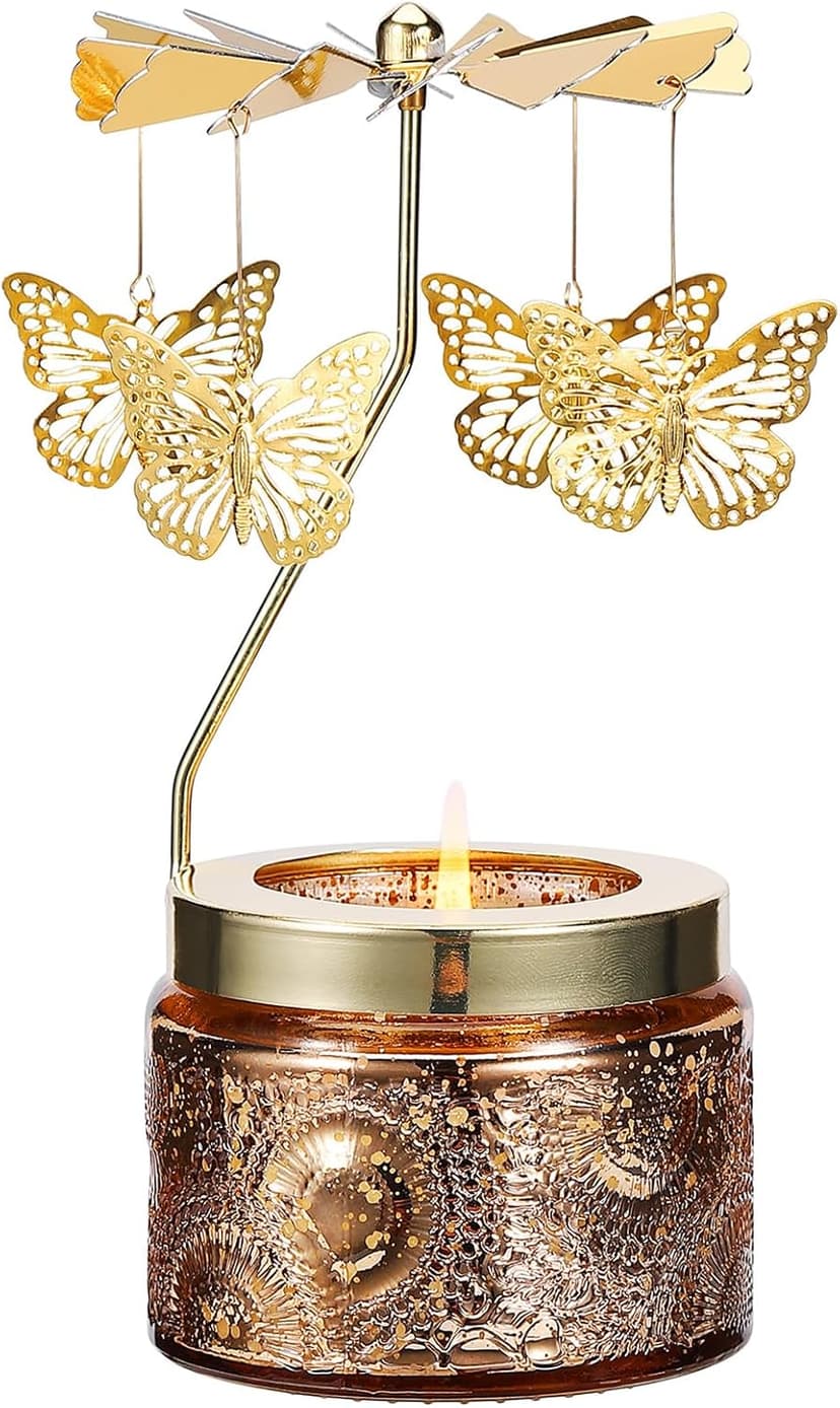 Birthday Gifts for Women Friendship, Unique Candle Gift for Christmas Anniversary Mothers Day Butterfly Rotating Scented Candle, Gifts for Women Mom Daughter Sister Wife B0CLGLXGQ5