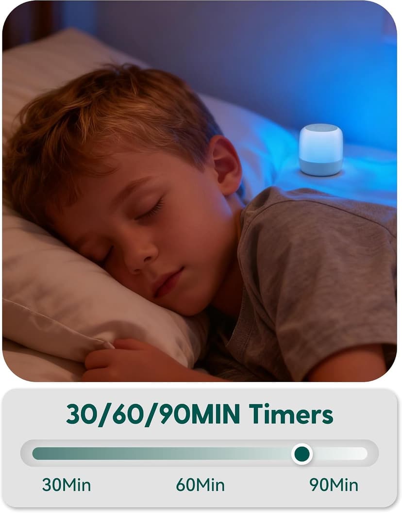 20 Non-Looping Sounds, USB-C Rechargeable, Auto-Off Timer, Last-Setting Memory, Compact Pocket Design Babelio Pocket Glow White Noise Machine for Travel, 9-Color Light B0FX4P8BT3