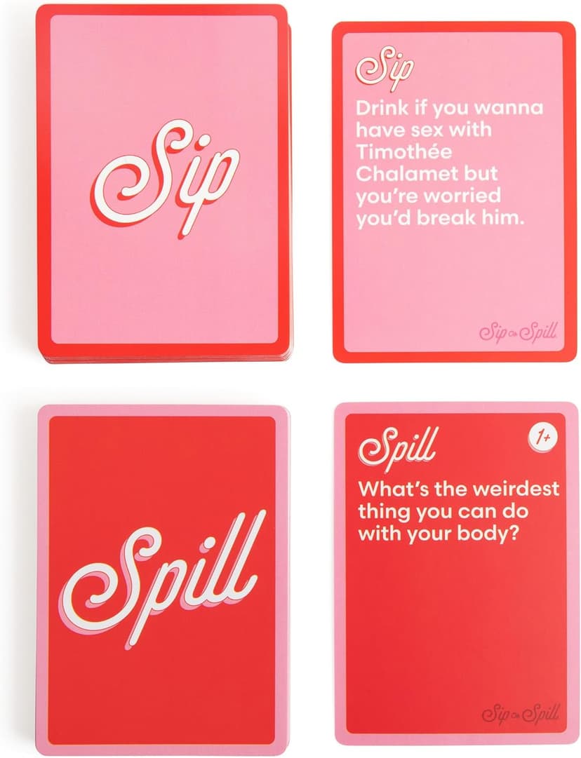Sip or Spill Party Drinking Game, Fun Social Drinking Games for Adults, Games and Card Games, Includes 200 Cards and Instructions