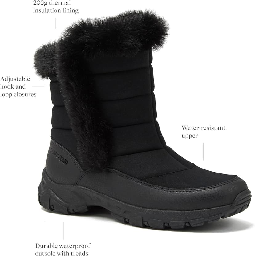 Lands' End Expedition Waterproof Insulated Womens Snow Boots, Lace Up or Slip On Winter Boots for Women, Medium or Wide Width Sizes 6 to 11, Black, Brown, Blue, White or Grey Winter Shoes