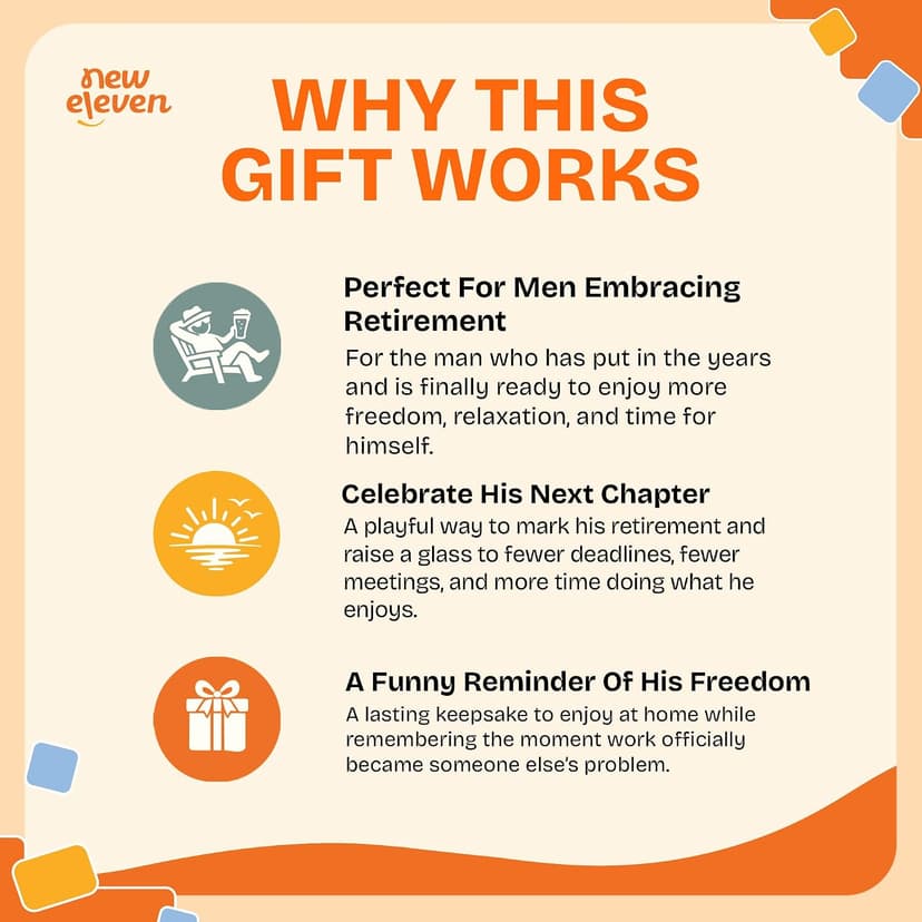 NewEleven First Christmas Retirement Gifts For Men 2025 - Coworker Leaving, Goodbye Gift, Farewell Gifts For Coworkers, Friends, Dad, Grandpa - Retirement Gift From Friend, Colleague - Whiskey Glass
