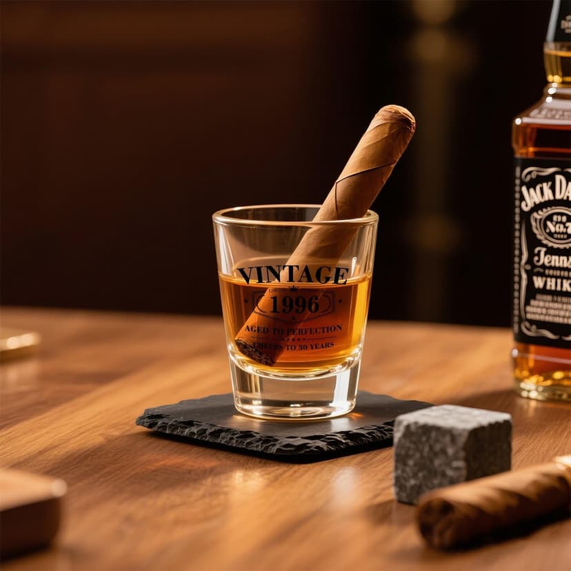30th Birthday Gifts for Men - Limited Edition Vintage 1996 Shot Glass with Wooden Box - Cheers To 30 Years Old, Finally 30th Birthday Party Decoration - Turning 30 Bday Gift for Men Brother Friend B0F2DW8MVT