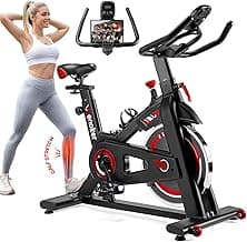 Exercise Bike, WENOKER Stationary Bike for Home, Indoor Bike with Silent Belt Drive, Heavy Flywheel, Comfortable Seat Cushion and Upgraded Digital Display