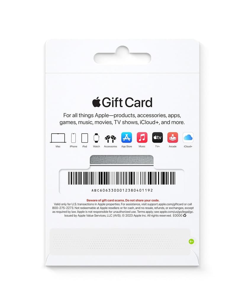 App Store, iTunes, iPhone, iPad, AirPods, MacBook, accessories and more - Design may vary - $100 Apple Physical Gift Card B08DLS6LK7