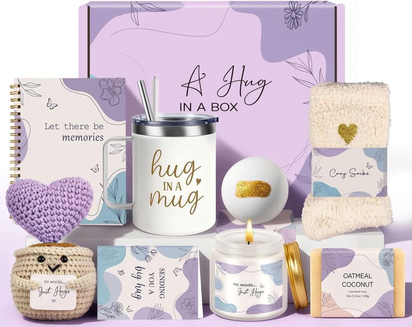 Giftota Sympathy Gifts Baskets for Women – Hug in a Box Care Package Sympathy Gifts for Loss of Loved One, Miscarriage Gift, Sorry Your Loss, Memorial Condolences Grief Bereavement Present for Loss