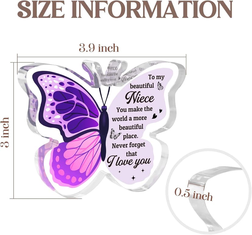 Graduation Gifts for Niece, Niece Gifts from Auntie, Niece Graduation Gifts, Butterfly-Shaped Plaque, Niece Birthday Gifts, Birthday Gifts for Niece Adult B0D7LJ6V88
