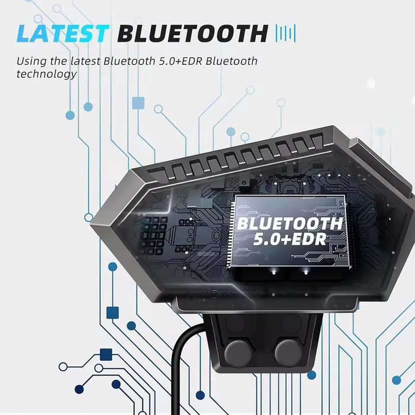 Motorcycle Helmet Headset Stereo Bluetooth Earphone Wireless Handsfree Mic Headphones Music Player for Motorbike Rider