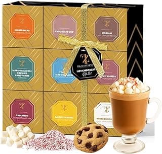 Hot Chocolate Cocoa Gift Set Mini Drinking Chocolate Different Flavors Selection Including Roasted Marshmallow Hazelnuts Gingerbread Luxury Christmas Gifts