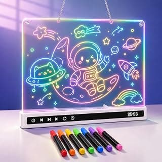USB-C Rechargeable, 3mm Acrylic Surface, 7 Markers, Tracing Book, Clean Kit, Washable Eraser KVXAJWOT 16" LED Drawing Board, 16 Light Modes, 8 Colors, Built-in Stand B0H9L6KVJH