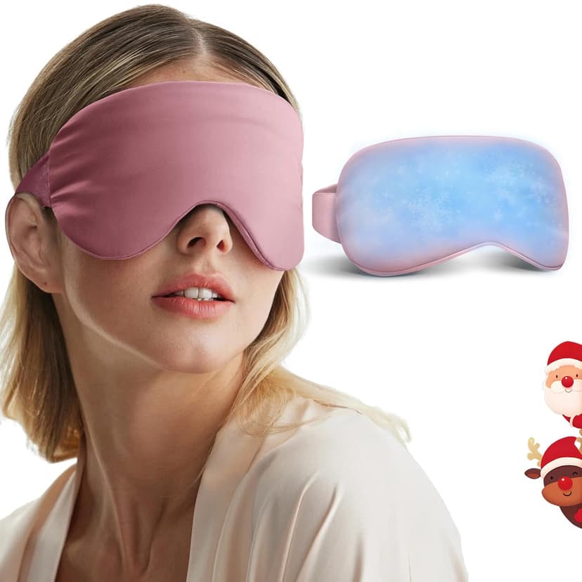 Self Care Gift for Women, Cooling Eye Mask for Puffy Eyes, Tired Eyes, Headache Relief and Migraine Comfort, Reusable Gel Cold Compress for Soothing Eye Care, Relaxing Gifts for Women Pink B0CXP9WFT2