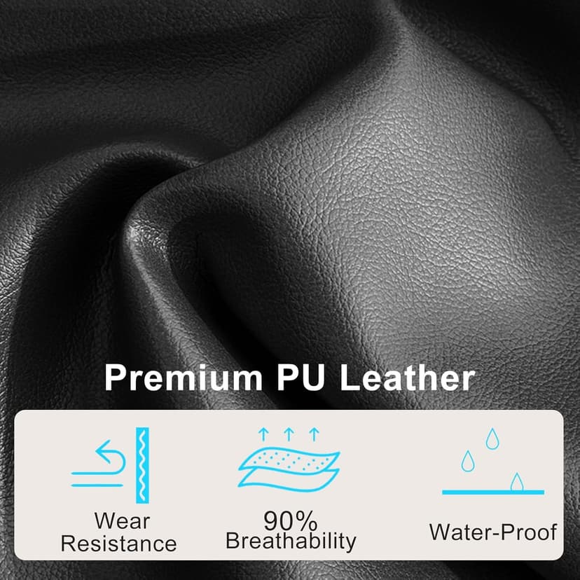 Big and Tall Ergonomic Office Chair, Executive Office Chair with Flip-up Arms, PU Leather Computer Desk Chair, Adjustable Lumbar Support Heavy Duty Space Saving Swivel Chair