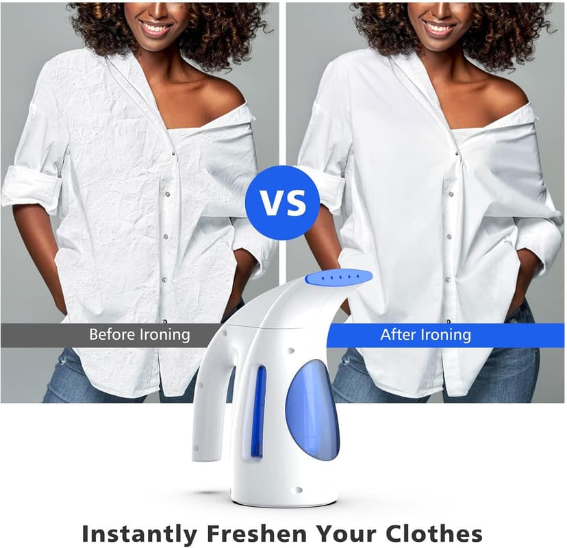 HiLIFE Steamer for Clothes, Portable Handheld Clothing Steamer, 240ml Big Capacity, 700W, Strong Power, Fabric Quick Wrinkle Remover for Home, Office, Travel (ONLY FOR 120V)-Blue