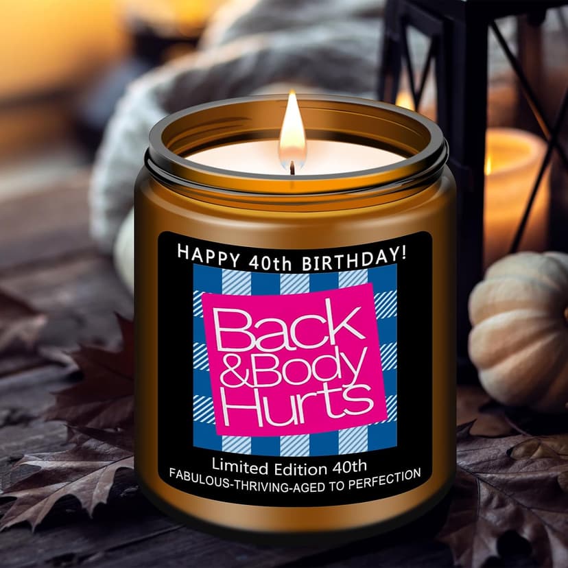 Homsolver 40th Birthday Gifts Women Men, Happy 40th Birthday Decorations Candles Gift for Her Him, Funny 40 Years Old Ideas -Lavender Scented Candle B0DJ94Q7B3