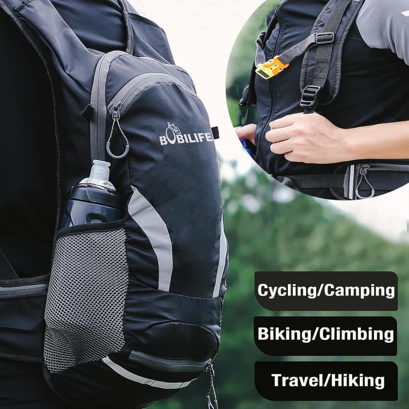 Bicycle Cycling Backpack - Water Resistant Biking and Bike Commuter Lightweight Backpack with Helmet Mesh Holder, Men and Women