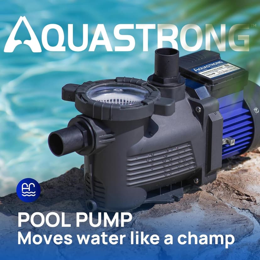 AQUASTRONG Above Ground Pool Pump High Flow Self Priming Swimming Pool Pumps with Filter Basket,Deep Black